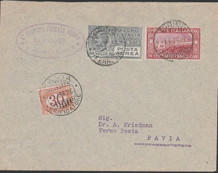 1926 - Primo servizio postale ... 