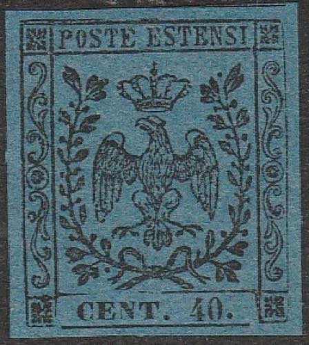 1852 - 40 c. azzurro scuro con ... 