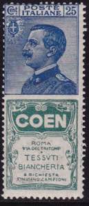 1924-25 - 25 c. Coen n. 5. Cat. € 1000,00. ... 