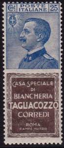 1924-25 - 25 c. Tagliacozzo n. 8. Cat. € ... 