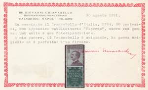 1924-25 - 50 c. Piperno n. 13. ... 