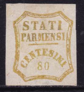 1859 - 80 c. bistro oliva n. 18 del Governo ... 