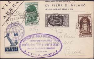 Lettera commemorativa Fiera di Milano del ... 