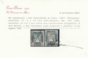1937 - Pittorica Lire 5 nero e ... 