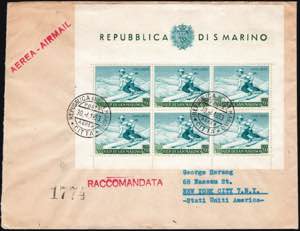 1953 - Lettera raccomandata da San Marino ... 