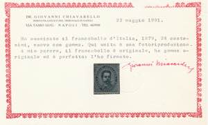 1879 - Umberto I 25 c. azzurro n. ... 