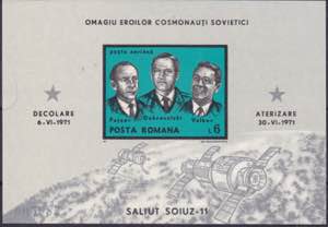 1971 - Cosmonauti foglietto non dentellato ... 