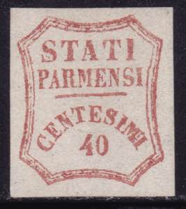 1859 - 40 c. rosso bruno n. 16 del Governo ... 