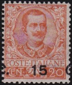 1905 - V. Emanuele III 15 c. su 20 arancio ... 