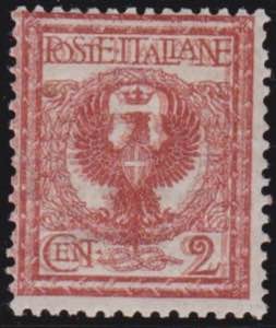 1901 - Floreale 2 c. con dippia stampa ... 