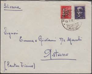 Lettera da Trieste del 15.7.47 diretta in ... 