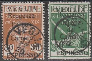 1920 - Espresso di Fiume soprastampati n. ... 