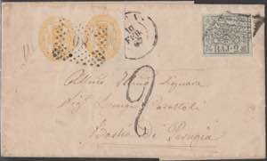 1867 - Piego di lettera da Roma per Foligno, ... 