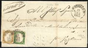 1863 - Piego di lettera da Gerace del 13.01 ... 