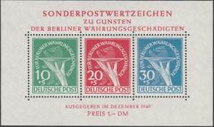 Berlino 1949 - Riforma monetaria foglietto ... 