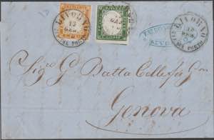 1863 - Piego di lettera da Livorno del 16.01 ... 