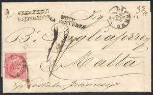 1864 - Piego di lettera da Livorno del 9.04 ... 