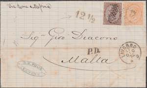  1874 - Piego di lettera da Livorno del ... 