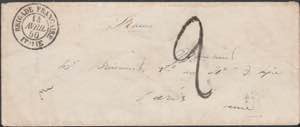 1850 - Lettera da Civitavecchia per Parigi, ... 