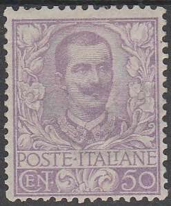  1901 - Floreale 50 c. malva con ottima ... 