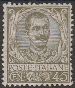  1901 - Floreale 45 c. oliva n. 75 con ... 