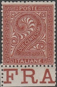 1863 - 2 c. bruno rosso n. L 15 con bordo di ... 