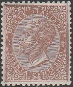 1863 - Vittorio Emanuele II 30 c. bruno n. L ... 