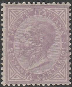 1863 - Vittorio Emanuele II 60 c. lilla n. L ... 