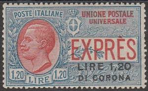 1922 - Espresso d’Italia soprastampato ben ... 