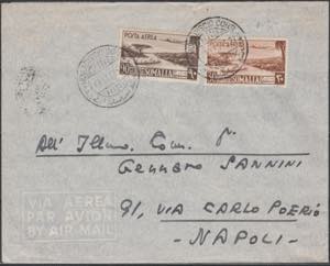 1952 Somalia AFIS - lettera con posta aerea ... 