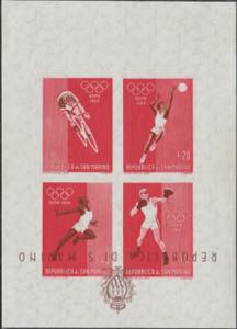 1960 - Olimpiadi di Roma il foglietto con le ... 