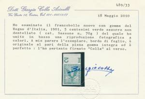1901 - Floreale c. 5 verde azzurro ... 