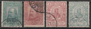 1910 - Garibaldi la serie usata n. 87/90. ... 