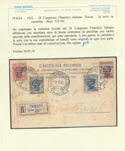 1922 - IX Congresso Filatelico ... 
