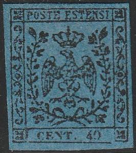 1852 40 c. azzurro scuro n. 6. Cat. € ... 