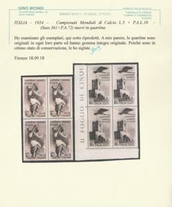 1934 - Calcio n. 357/61+A69/72 in ... 