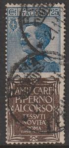 1924-25 - 25 c. Piperno n. 6. Cert. Todisco. ... 