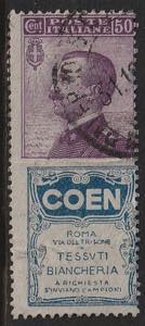 1924-25 - 50 c. Coen n. 10. Cat. € 150,00. ... 