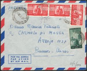 Lettera di posta aerea da Crotone del ... 