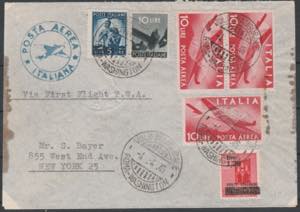 1946 Lettera di posta aerea 1° volo ... 