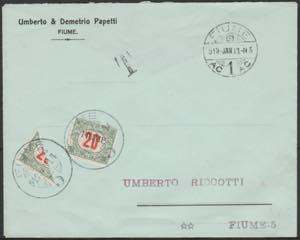 1913 Fiume (Occ. Italiana) lettera per ... 