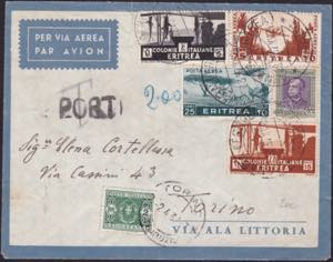 Lettera di posta aerea del 28.3.37 da Asmara ... 