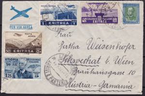 Lettera di posta aerea 15.4.38 da Addis ... 