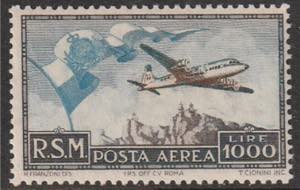 1951 - Bandiera, aereo n. 99. Cert. Todisco. ... 