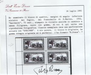 1932 - Garibaldi 75 cent. stampato ... 
