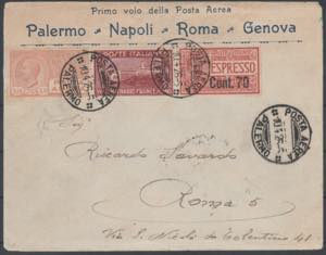 1926 - Primo Volo Palermo - Napoli - Roma - ... 