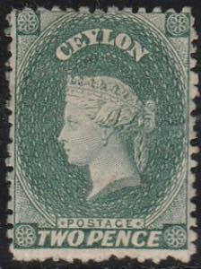 1863 - Effige Regina Vittoria, 2 d. verde n. ... 
