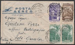 1936 Lettera di posta aerea da Brozzi ( FI ) ... 