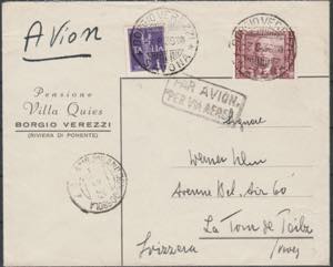 1933 - Lettera di posta aerea da Savona ... 