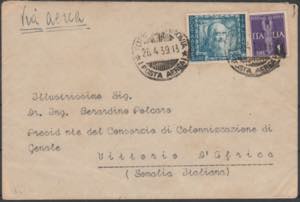 1939 - Lettera diretta in Somalia, ... 